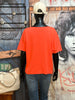 Feinmaschiges T-Shirt "Stern" orange/koralle