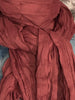 Foulard froissé uni 100% coton lie de vin