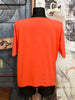 Feinmaschiges T-Shirt "Stern" orange/koralle
