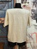 Feinmaschiges T-Shirt "Stern" Hellbeige