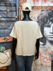 Feinmaschiges T-Shirt "Stern" Hellbeige