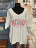 T-shirt tunique + size col V "SOHO New York" blanc
