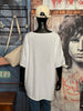 T-shirt tunique + size col V "SOHO New York" blanc