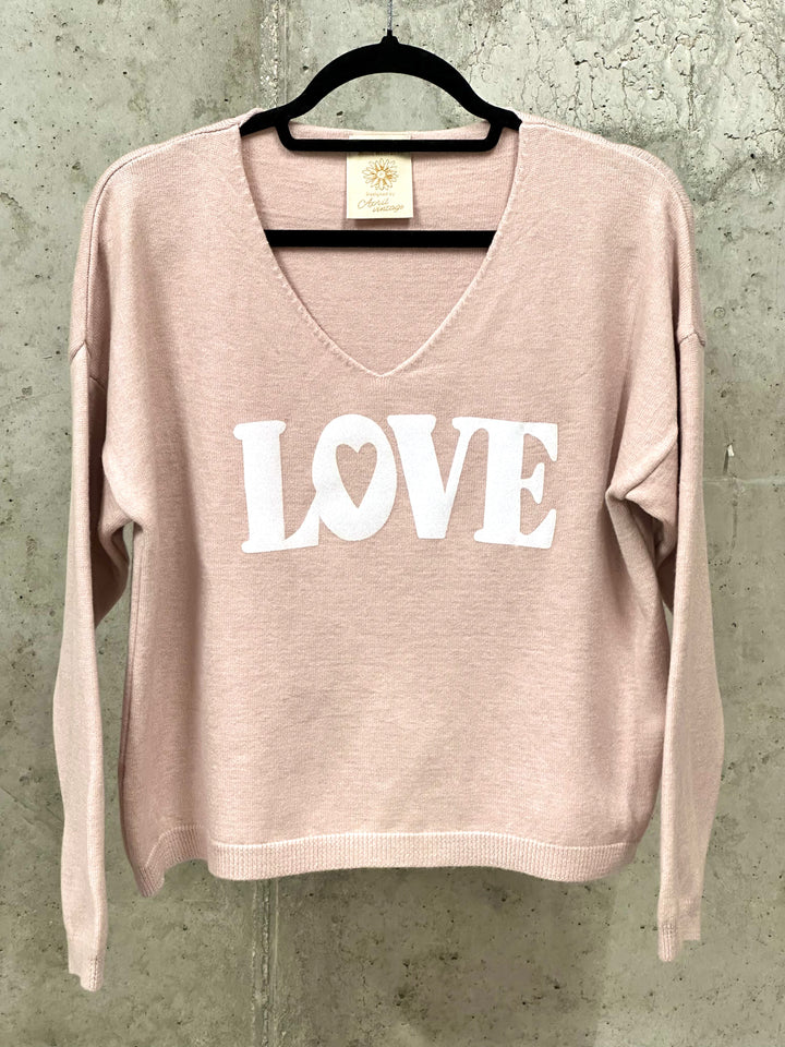 Pullover „LOVE” mit V-Ausschnitt 36/42 MADE IN ITALY