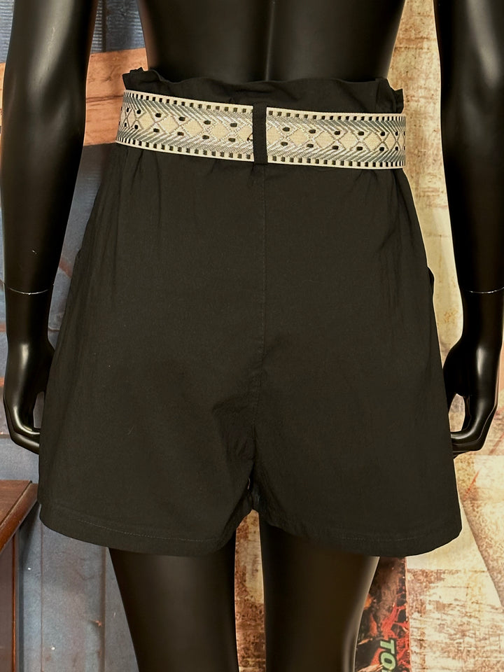Short taille haute noir