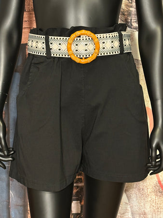 Short taille haute noir