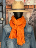 Foulard froissé uni  100% coton abricot