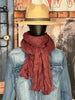 Foulard froissé uni  100% coton lie de vin