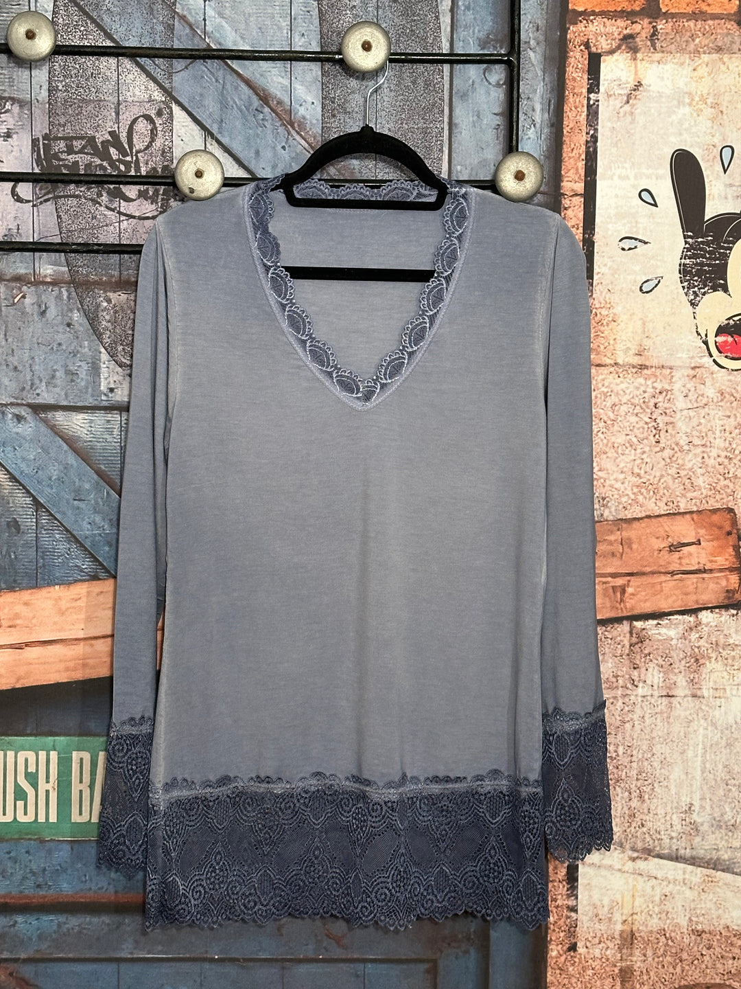 Unterziehpullover Spitze 36/42 jeansblau