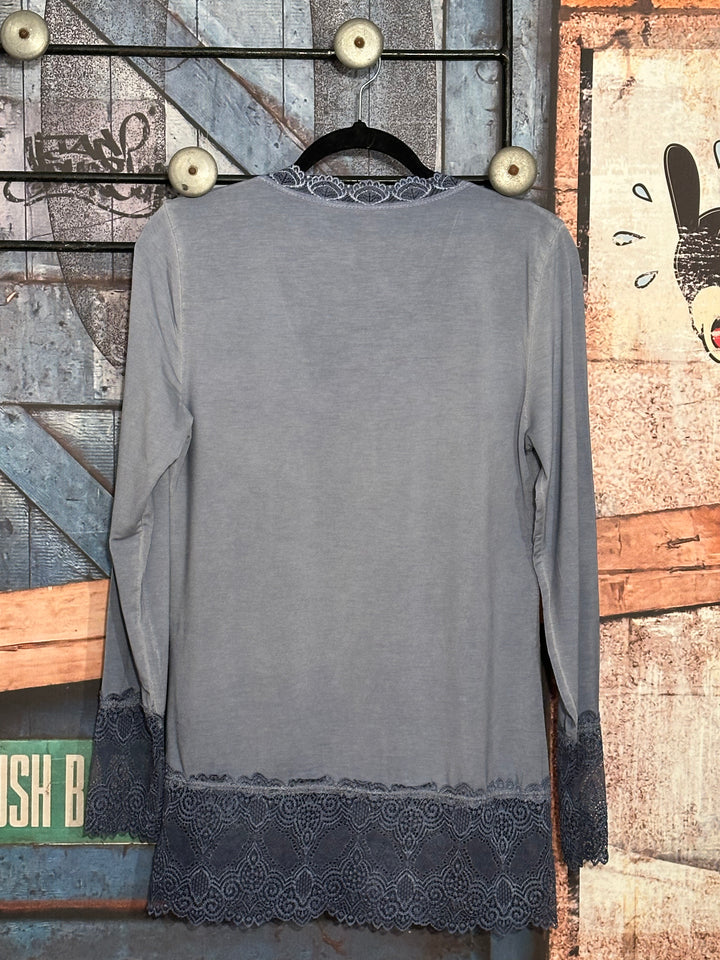 Unterziehpullover Spitze 36/42 jeansblau
